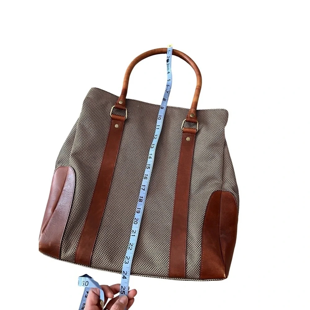 LL Bean Traveler Bag Shoulder Leather Wool TP47 Vintage USA Computer Carryon